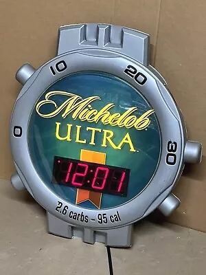 Vintage Michelob Ultra Beer Sign Light Clock Wristwatch 28 X24  Tested Working • $199.99