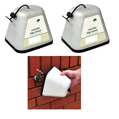 2 X Outside Tap Cover Insulated Polystyrene Thermal Frost Protector Tap Jacket • £8.99