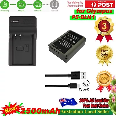 Battery + Led USB-C Charger B-BLN1 For Olympus OM-D PEN E-P5 E-M5 MARK II E-M1 • $33.85