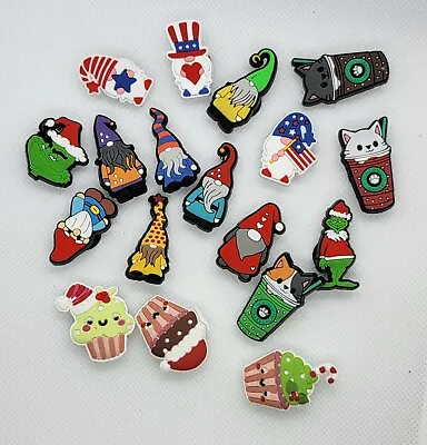 18 Piece Christmas Gnomes Christmas Cupcakes Grinch Shoe Charm Set • $24.99