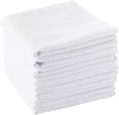 Mens Handkerchiefs 100% Soft Cotton White Hankie Hankerchieves • $11.62
