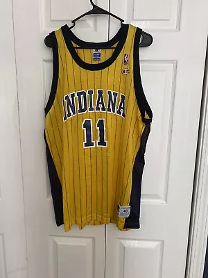 Vintage Jamaal Tinsley Indiana Pacers Yellow Alternate Champion Jersey *Sz 48 • $38