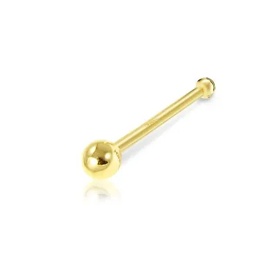 14K Solid Yellow Gold Ball Nose Stud Ring Bone 20g 1-2mm - Round Body Piercing • $16.23