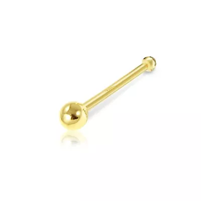 $14.31 • Buy 14K Solid Yellow Gold Ball Nose Stud Ring Bone 20g 1-2mm - Round Body Piercing