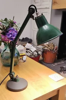 £119.99 • Buy Green Enamel Machinist Lamp Restored