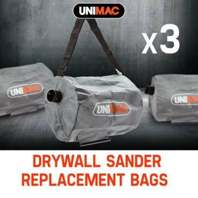 Unimac 3x Drywall Sander Replacement Bags Wall Plaster Board Vacuum Cleaner • $42