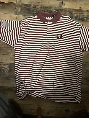 Mississippi State Polo Shirt Men's XL Crable Sportswear Maroon White Striped • $16.99