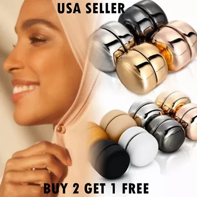 4PCS Set Metal Magnetic Hijab Clip Pin Brooch Strong For Muslim Scarf HeadScarf • $9.99