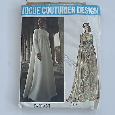 Fabiani Vintage Vogue  Couturier Design Pattern Bridal #2537 SIZE 10 MISSING #8 • $30.40