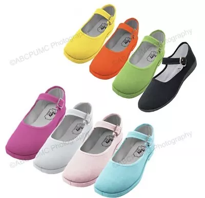 Womens Mary Jane Shoes Cotton Upper Flat Lolita Round Toe Ballet Colors Sizes • $15.99