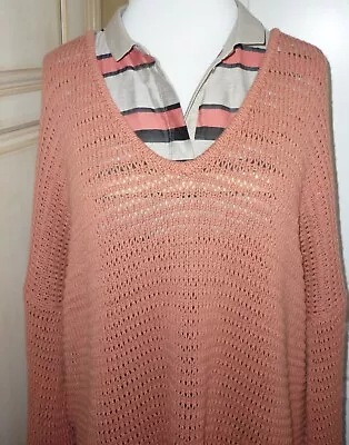 Madewell Breezeway Sweater XL & Lafayette 148 Stripe Top Size 12 Lot • $10