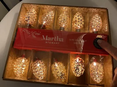 Martha Stewart Pinecone Lights Stringlight Garland Rose Gold  NIB • $32.99