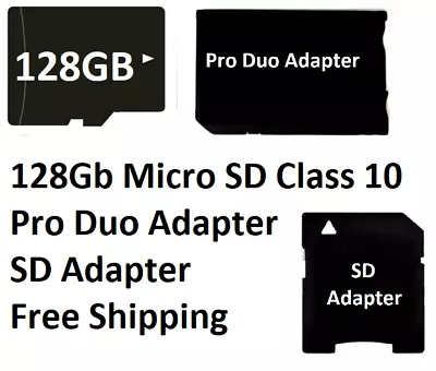 128GB Memory Stick And MS Pro Duo Adapter Card For PSP Cybershot Camera Webbie • $18.95