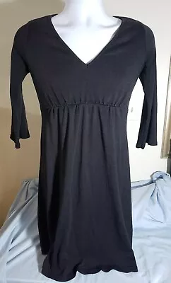 Michael Stars Maternity Black V-neck Elastic Waist Dress One Size Made In USA  • $13.99
