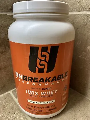 GNC Unbreakable Performance Muscle Build Whey Protein Thrilla Vanilla 25 Serving • $21.99