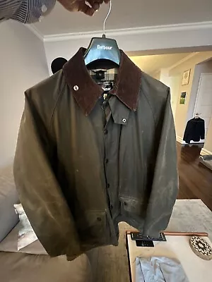 Barbour Beaufort Jacket Olive Waxed Coat (Men's Large) • $120