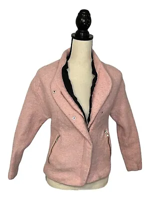 $29.95 • Buy Zara Trafaluc Tweed Pink Asymmetrical Zip Moto Jacket Blazer Size Medium
