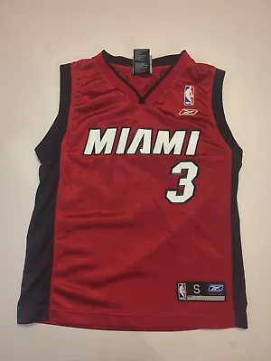 Reebok Dwyane Wade Youth Jersey Red Size Small 8 Miami Heat #3 Nba Shirt Logo • $21.99