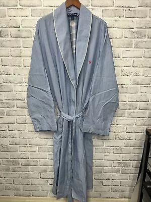 Polo Ralph Lauren Blue Striped Bath Robe Mens Size L/ XL • $24.99