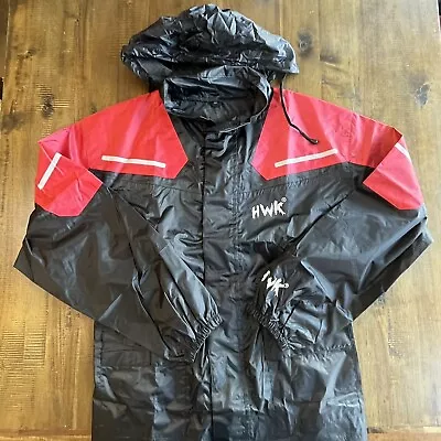 HWK Motorcycle Rain Jacket Men/Women Sz XL Red Black Gear Reflective Waterproof • $19.99