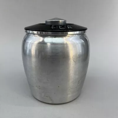 Vintage Kromex Spun Aluminum Tea Canister 5.25  Retro Midcentury Modern • $10