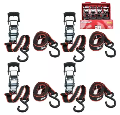 4-Pack Ratchet Tie-Down Straps 12 Ft X 1  S-Hook Quick Thumb Release 1500 Lbs • $12.85