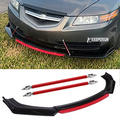 Front Bumper Splitter Spoiler Lip Body Kit+Strut Tie Rods For Acura TL 2004-2006 • $89.59