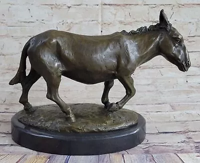 Donkey Mule Pony Bronze Metal Statue Sculpture Figure Decor Art On Marble Base • $399