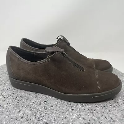 Munro Womens Shoes 7 M Roslyn Brown Suede Leather Zip Comfort Sneaker 7M • $23.80