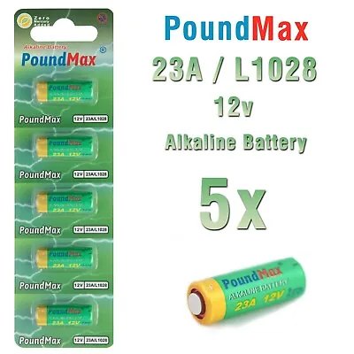 5 X P23GA 23AE 12v MN21 K23A LRV08 23A  12V PoundMax Alkaline Security Batteries • £3.49