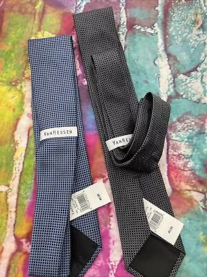 VAN HEUSEN Men's Neck Tie Blue And Gray Two Lot NWT G28 • $18