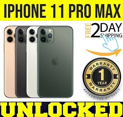 Apple IPhone 11 PRO MAX 64GB 256GB 512GB (UNLOCKED) ⚫🟠🔋 100% BATTERY🔋❖SEALED❖ • $454.95