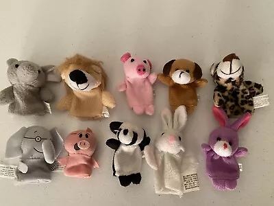 Lot Of 10 Vintage Hand Finger Plush Animal Puppets • $18