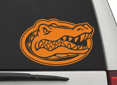 Florida Gators GATOR HEAD LOGO In ORANGE Cut Vinyl Decal #2 UF Car Truck Sticker • $7.95