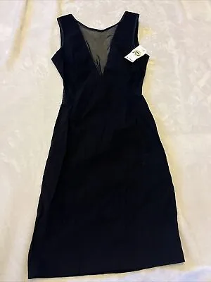 Miss Selfridge Black Stretch Mesh Cut Out Dress Size 8 • £10