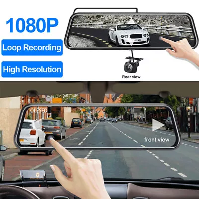 $89.99 • Buy FHD 1080P Dash Camera 10  Rear View Camera Car DVR Cam Reversing Mirror Recorder