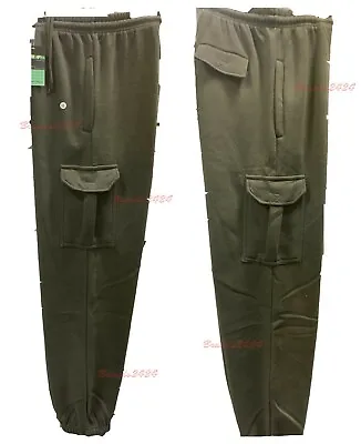 Mens Cargo Combat Jogging Bottoms Trousers Elasticated Tracksuit Joggers S-2XL • £10.99