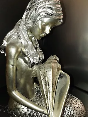 Antique Mermaid Sculpture Statue Nautical Decor • $27.49