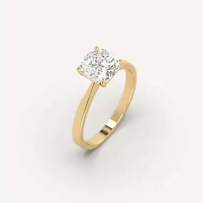 2 Carat Cushion Cut Engagement Ring | IGI E/VVS2 Lab Diamond 14k Yellow Gold • $3240