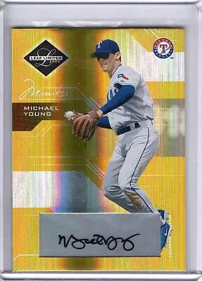 Michael Young 2005 Leaf Limited Monikers Gold Auto Autograph Rangers #38 01/25 • $49.99