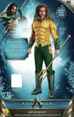 DC Marvel Deluxe Aquaman Adult Mens Halloween Costume 1 Size FAST SHIP USA • $45