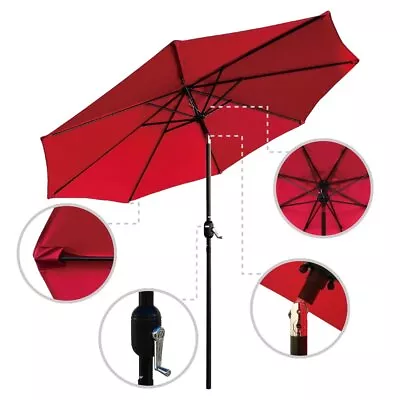 7.5ft 9ft 11ft Patio Umbrella With Crank And Tilt Garden Outdoor Colors Choice • $25.29