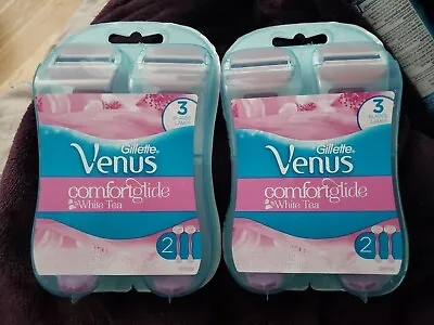 2 Gillette Venus Women's Comfort Glide 3 Blade Razors White Tea  • $18.99