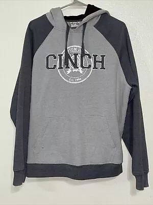 Cinch Mens Gray Pullover Sweatshirt Size Medium Hoodie • $25