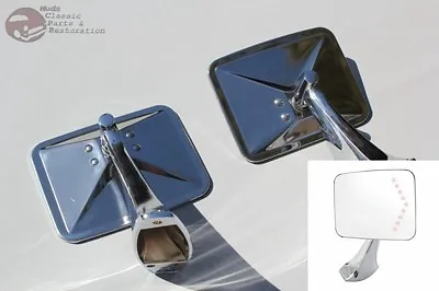 Chrome Custom Truck LED Turn Signal Arrow Door Mount Rearview Square Mirrors New • $238.85