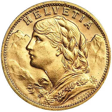 $475 • Buy Helvetia 20 Francs Swiss Gold Coin