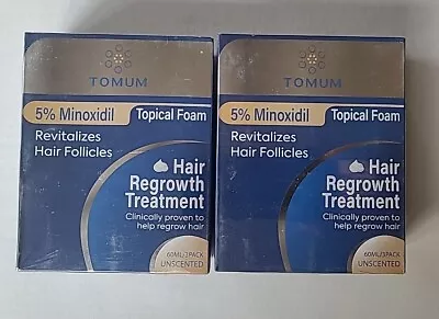 2 TOMUM Topical Foam Hair Regrowth Treatment Unscented 60mL/3 Pk EXP 11/2025 (ZZ • $28.99