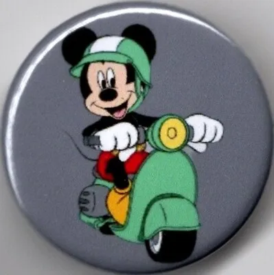 MICKEY MOUSE ON SCOOTER Pin Button Badge 25mm - VESPA MOD LAMBRETTA QUADROPHENIA • £1.40