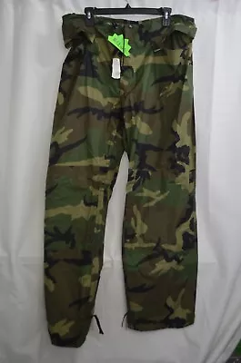 New Military Woodland Bdu Wet Weather Trousers Orc Improved Rain Pants Medium • $39.95