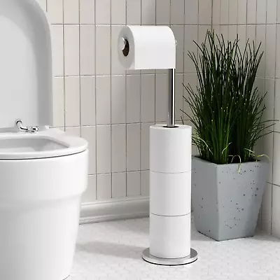 Toilet Paper Holder Free Standing - Paper Towel Holder Storage 5 Rolls Stainles • $25.91